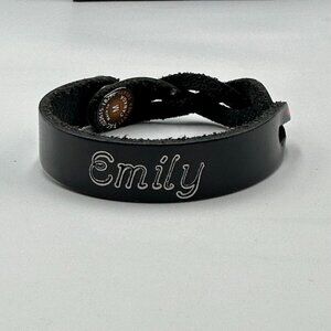 3/$30 Leather Treaty Disney Mickey Mouse Leather Bracelet Black Personalized